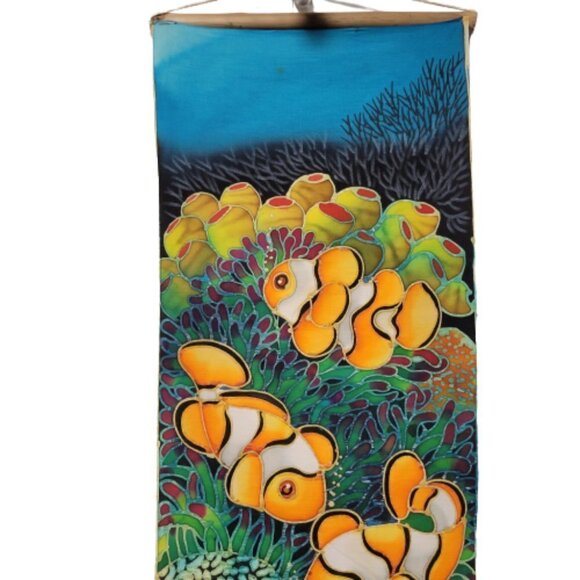 Original Batik Art Hand Painted Wall Hanging Art Décor  44" x 12" - Picture 4 of 8